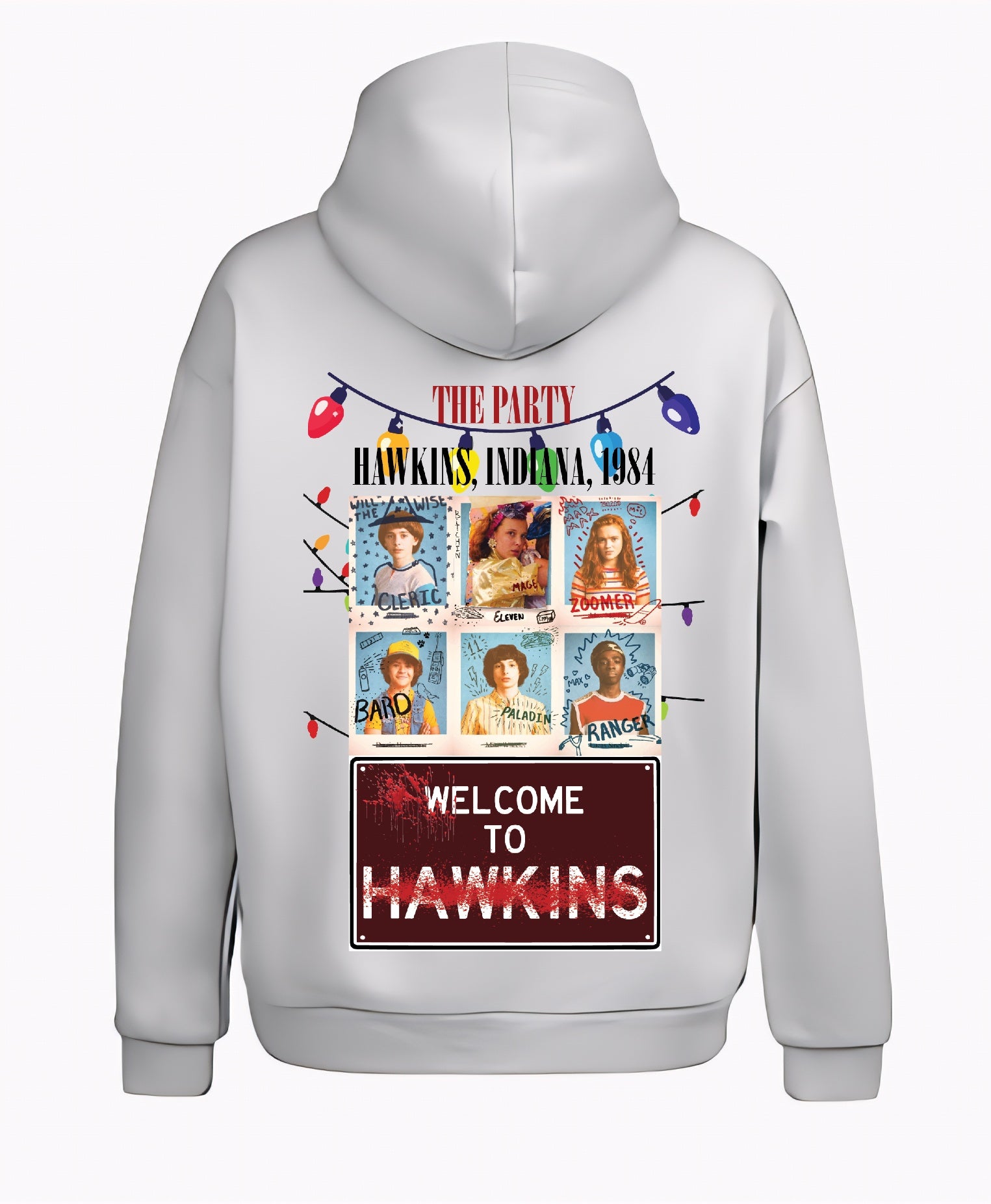 Stranger Things “Welcome to Hawkins 1984” Oversized Hoodie – Official Party Edition | CRWAZY India