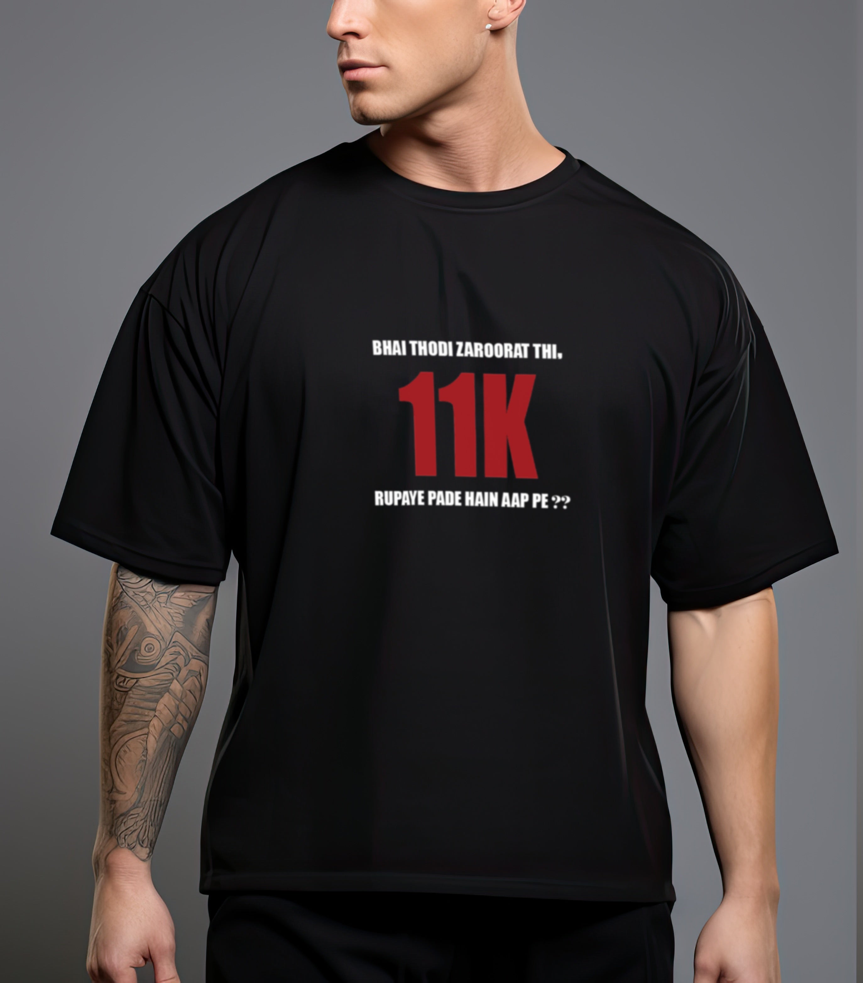 Seedhe Maut “11K” Lyrics Oversized T-Shirt – Desi Hip-Hop Streetwear | CRWAZY