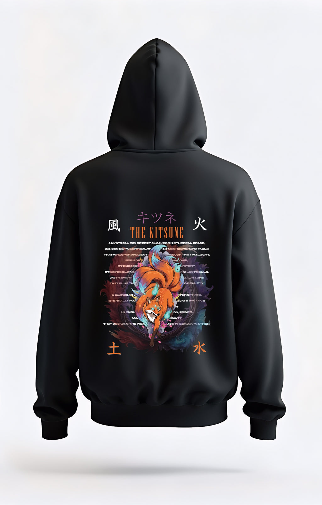 Kitsune Nine Tails Fox "Magic Spirit" Hoodie – Japanese Anime Oversized Unisex | Buy Fox Hoodie India