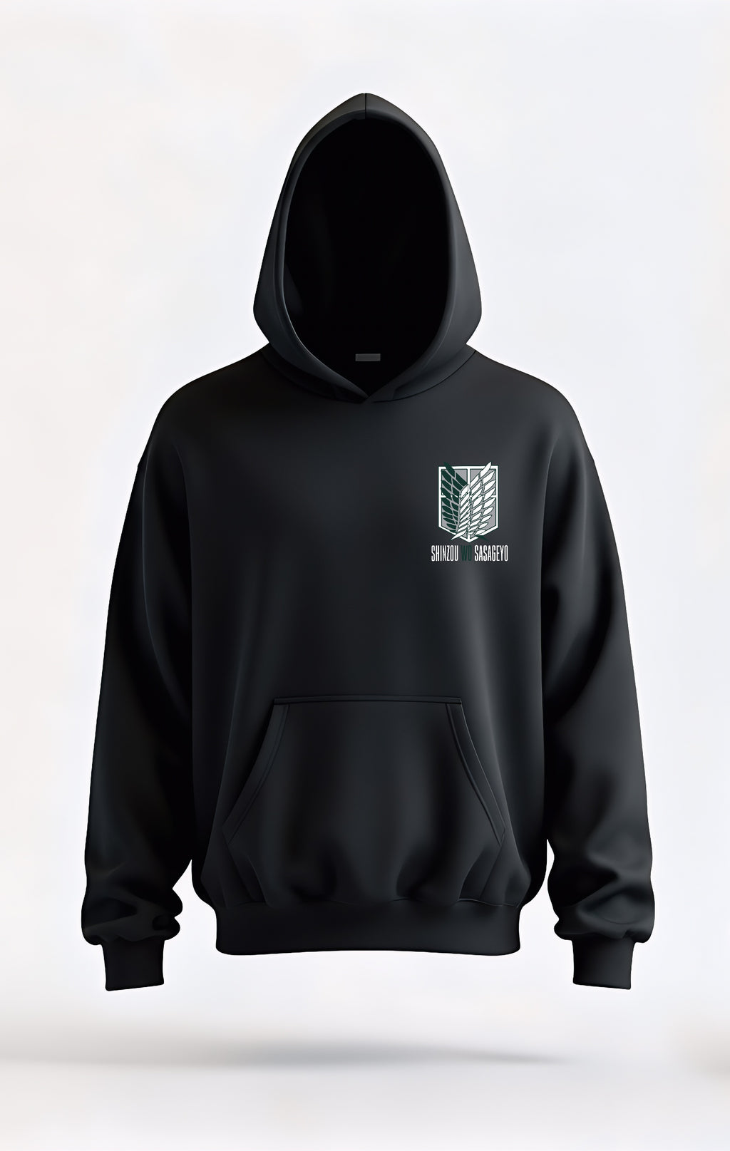 Attack on Titan "Shinzou wo Sasageyo" Survey Corps Oversized Hoodie – Anime Premium Unisex | Buy AOT Hoodie India