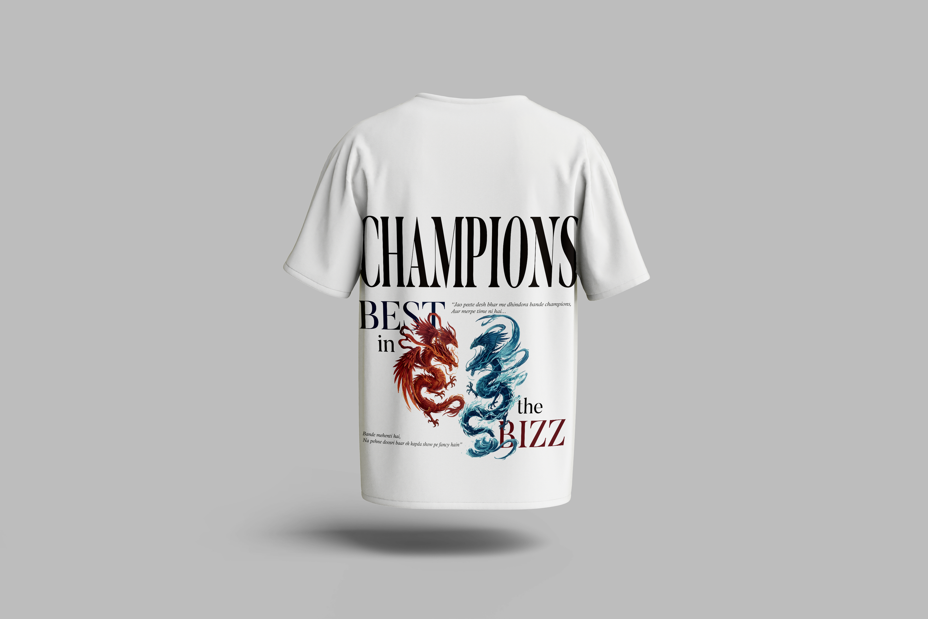 Seedhe Maut “Baj Raha Hai K Town Mein Subha Se” x “Champions” Oversized T-Shirt – Hindi Rap Streetwear India | CRWAZY