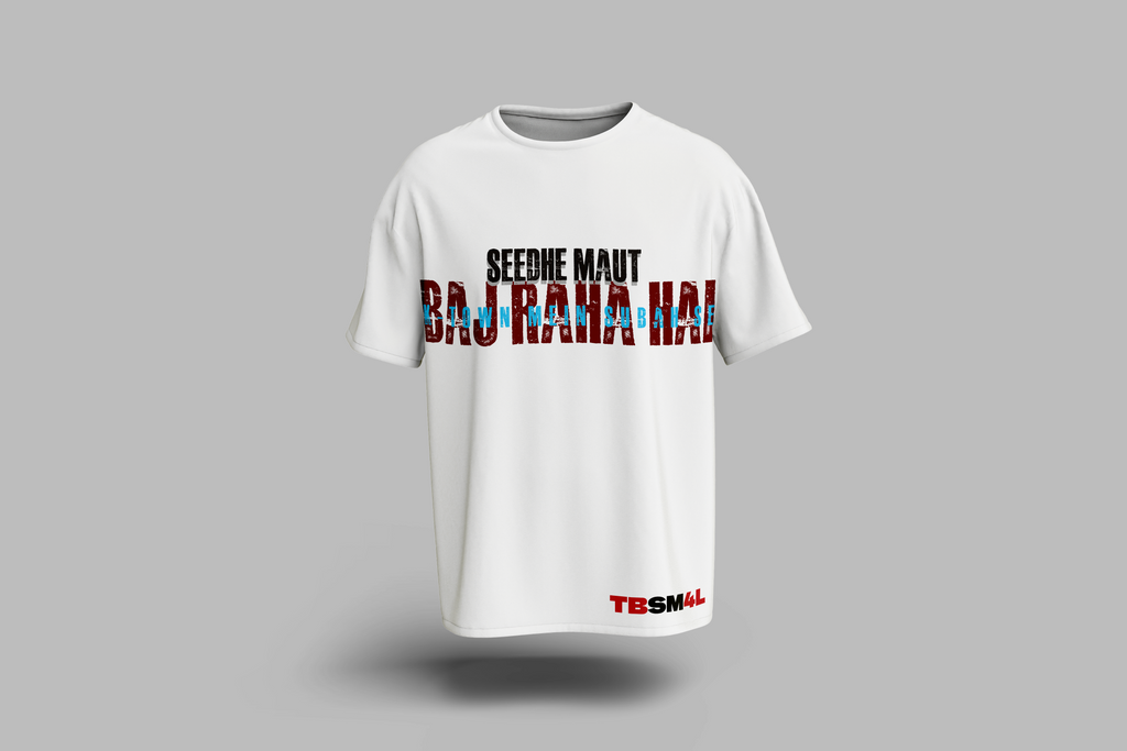 Seedhe Maut “Baj Raha Hai K Town Mein Subha Se” x “Champions” Oversized T-Shirt – Hindi Rap Streetwear India | CRWAZY