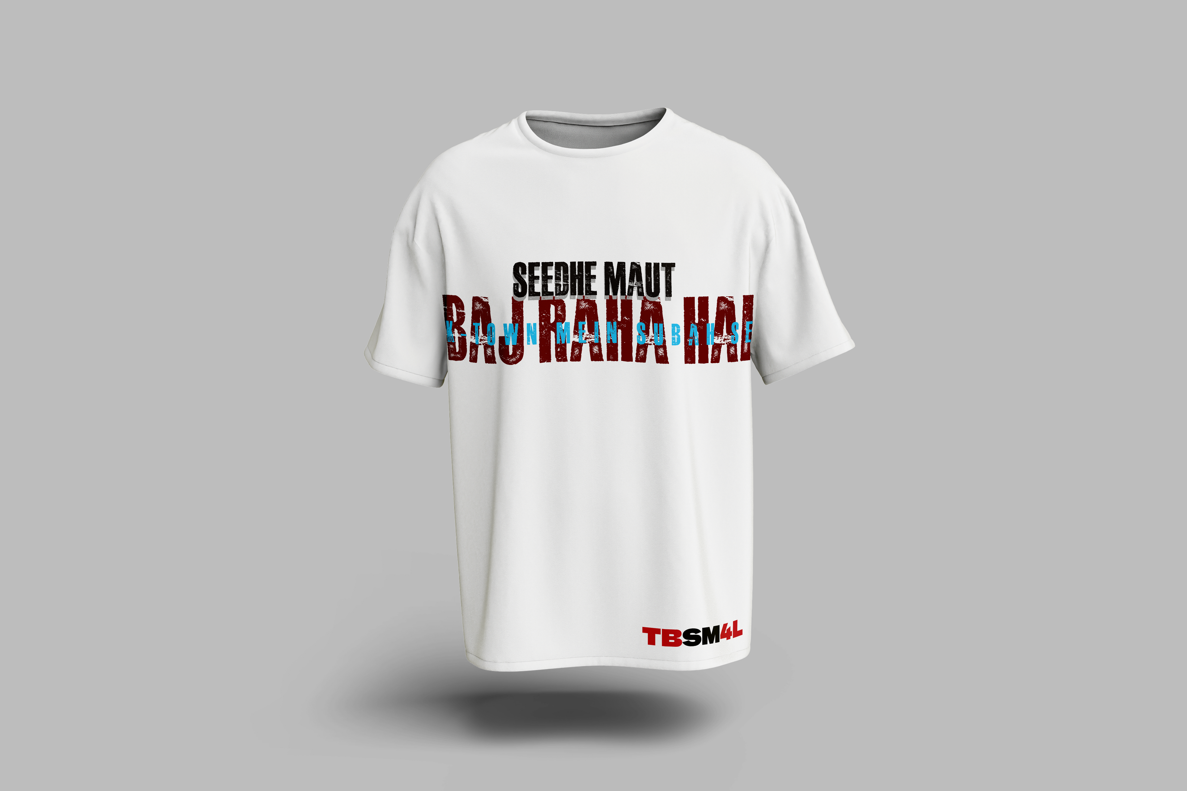 Seedhe Maut “Baj Raha Hai K Town Mein Subha Se” x “Champions” Oversized T-Shirt – Hindi Rap Streetwear India | CRWAZY