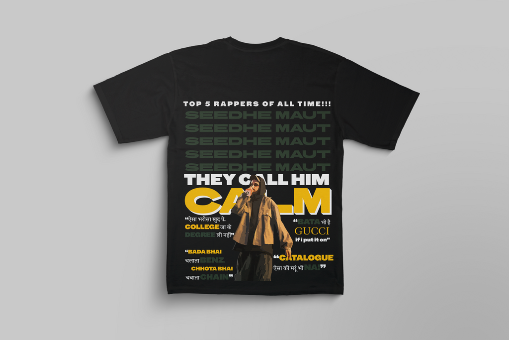 Seedhe Maut CALM Lyrics Oversized T-Shirt – Podcast Rap Culture Edition | CRWAZY India