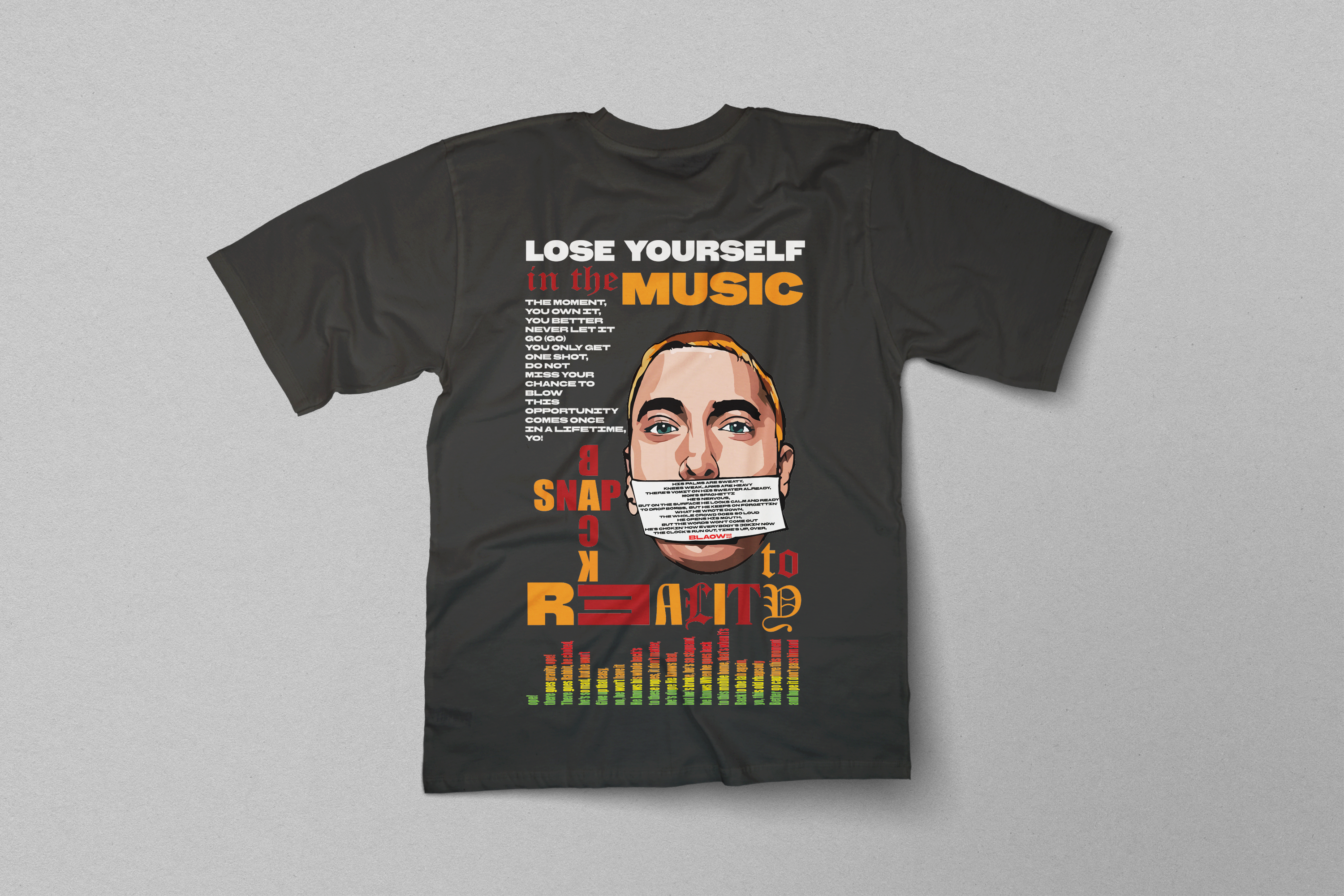 Eminem “Lose Yourself / Snap Back to Reality” Oversized T-Shirt – Rap Legend Graphic Tee | CRWAZY India