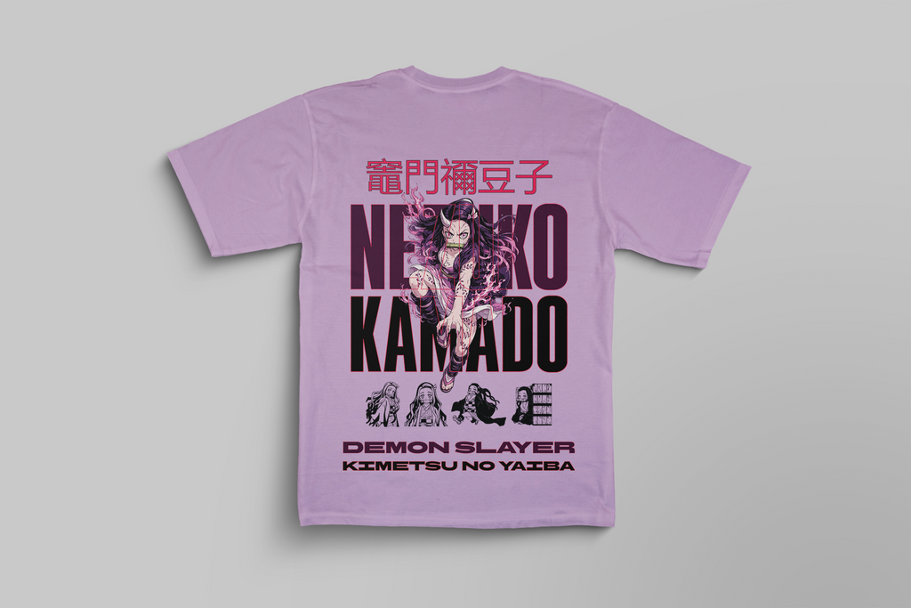Nezuko Kamado T-Shirt | Demon Slayer Anime Graphic Tee – Lavender