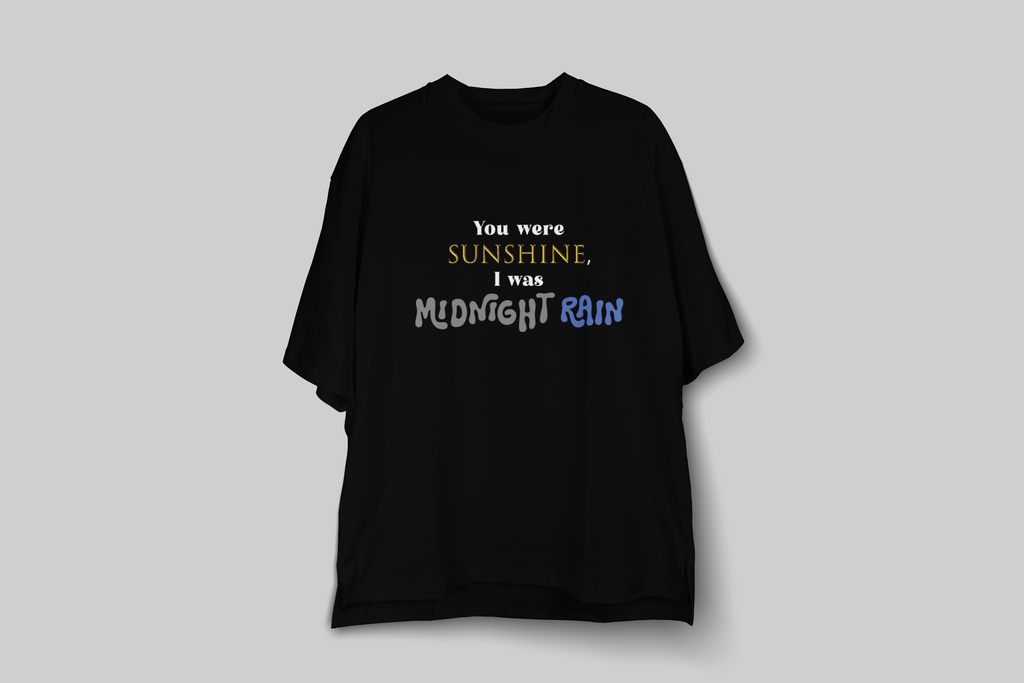 Taylor Swift “Sunshine / Midnight Rain & Trouble” Oversized T-Shirt – Swiftie Merch India | CRWAZY